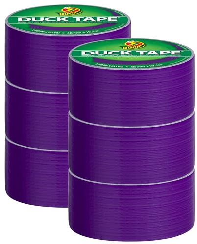 Duck Tape 283138_C Cinta Adhesiva, Purple, 48mm X 18.2m, Pack of 6