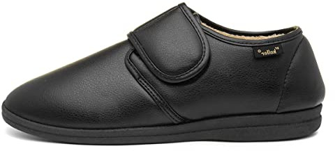 Dr Keller Chris Mens Black Easy Fasten Slipper - Size 10 UK - Black