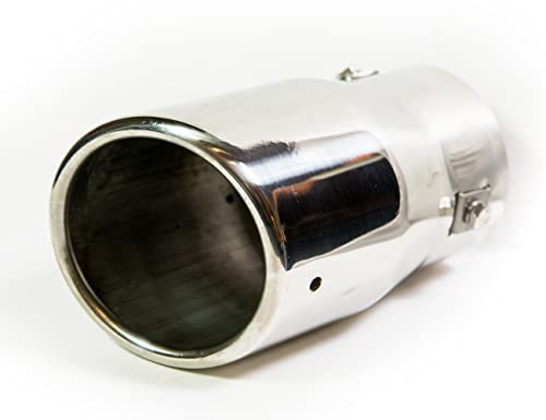 Terminale di scarico universale in acciaio inox rotondo 90 mm per tubo di scarico 48-66 mm