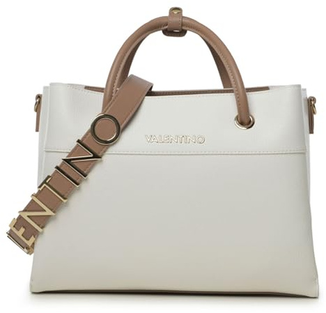 VALENTINO Alexia Shopping Bag Bianco/Cuoio