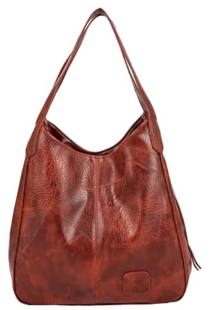 FANDARE Moda Borse a Mano da donna Impermeabile Borsa a Tracolla Borse Tote da donna PU Pelle Borse a Spalla per Shopping Viaggio Lavoro Incontri Marrone A