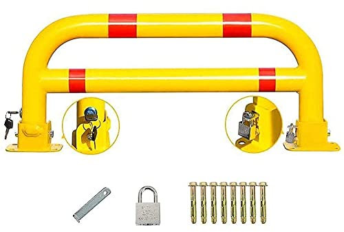 Samnuerly Barrera de estacionamiento Plegable con Cerradura, Bloqueador de estacionamiento Manual, diseño de Doble Bloqueo, Evita Que se ocupen Espacios de estacionamiento, Seguro y Anti-