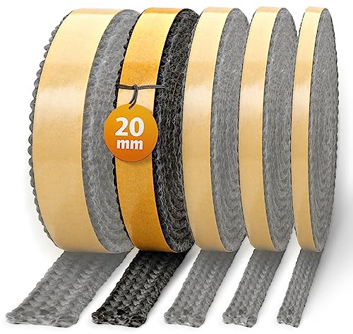 Kaminat Kamindichtung 20x3 mm selbstklebend bis 550°C aus Glasfaser | Dichtet Kamin- und Ofentüren zuverlässig ab und lässt sich dank Kleberücken schnell montieren.