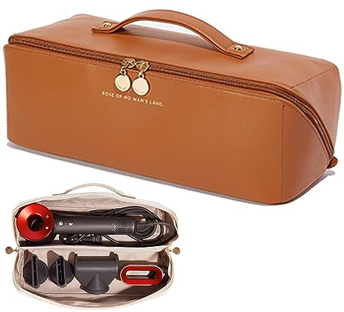 Linpr Reise Tasche für Dyson Airwrap Styler/Shark Flexstyle,Braun | Tragbare Reisen Lagerung Aufbewahrungstasche, Organizer-Tasche mit Großer Öffnung, Wasserdichte Tragetasche für Haartrockner