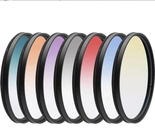 Jeu de filtres de caméra Couleur dégradée, Ensemble de filtres d'objectif 49 52 55 58 62 67 72 77 82mm (Color : Color Filters Set, Size : 77mm)
