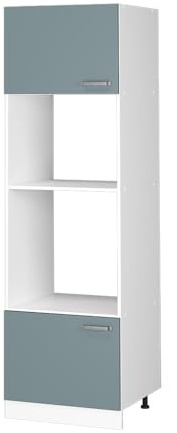 Vicco Mikrowellenschrank R-Line, Blau-Grau, 60 cm, zur freien Kombination innerhalb modularer Küchensysteme