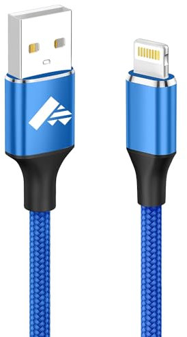 Aioneus iPhone Charger Cable 2M/6.6FT Lightning Cable MFi Certified iPhone Fast Charging Cable Long iphone USB Fast Charging lead for iPhone 14 13 12 11 Pro Max XS XR X 8 7 6 Plus 5 5s SE-Blue