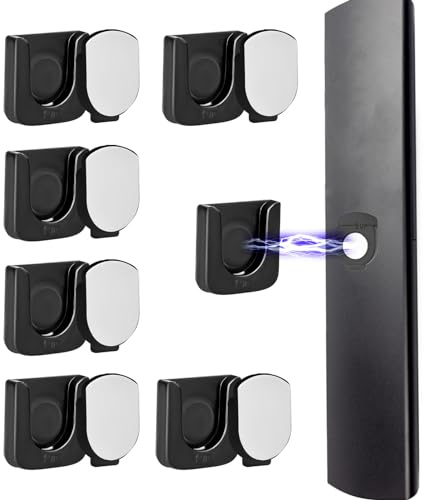 6 Stück Magnetische Fernbedienungshalter, Starker Magnethalterung, Wandmontage Fernbedienungshalter für Fernseher, Ventilator, Klimaanlage, Fernbedienungshalter mit selbstklebender Rückseite(Schwarz)