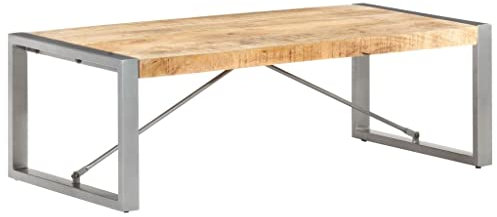 BUKSCYJS Couchtisch kleine Zimmer, Sofatisch, WohnzimmertischCouchtisch 120x60x40 cm Raues MangoholzFür Wohnzimmer, Schlafzimmer, Büro, Eingang, Korridor