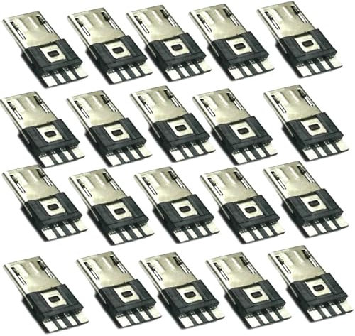 ZHHSUNY SB Type B Standard Micro Port male Solder Plug Direct Jack Socket Connector Solder Welding Welding Plate for DIY USB Power Supply Breadboard Design Power Cable (20)