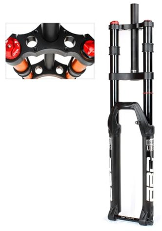 LPYDWZ Forcella Aria Bici MTB a Doppia Spalla 26/27,5/29 Pollici, Forcella Ammortizzata for Mountain Bike DH in Lega di Alluminio Escursione 150 mm(26 inch)