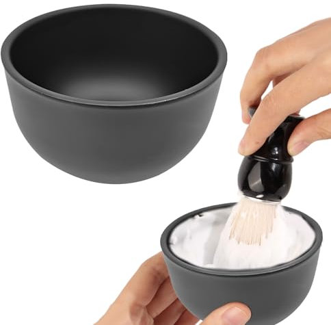 pcsfoe Ciotola per rasatura, ciotola per sapone da barba, ciotola in acciaio inox, ciotola per shaving, tazza per rasatura, ciotola di alta qualità per schiumare, adatta per la rasatura a casa, al