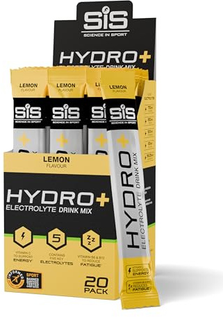 Science in Sport HYDRO+ Electrolyte Drink Mix 20x4,1g Citron - Poudre d’électrolytes vegan, Boisson sportive en poudre avec vitamine C et 5 électrolytes essentiels