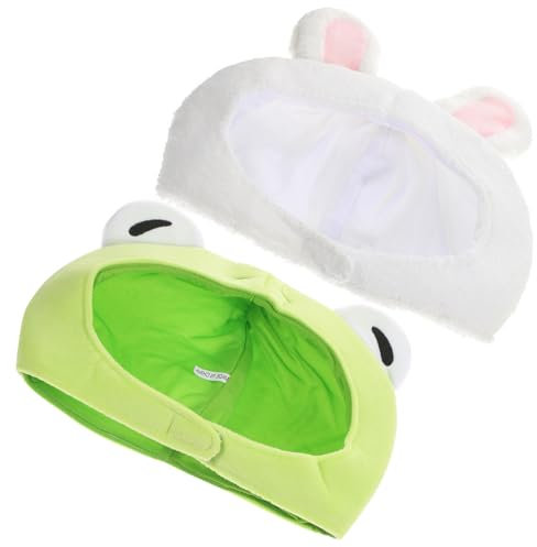 Alasum 1satz Plüsch Tiermützen Tierköpfe Frosch Hase Lustige Fotorequisiten Für Partys Und Kostüme Und Für Familie Und
