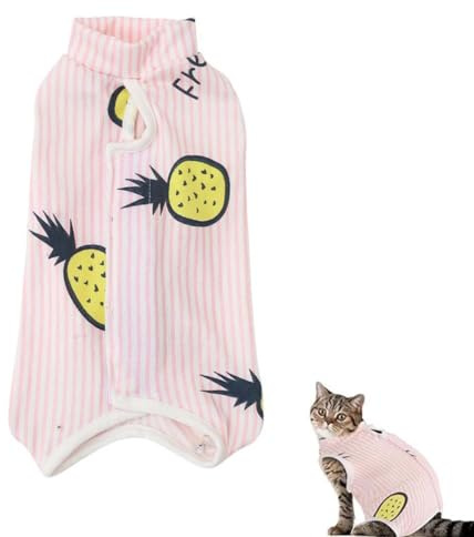 1 Traje de recuperación profesional para heridas abdominales o enfermedades de la piel, traje de recuperación de cirugía de gato Suave, Alternativa Collar Isabelino Gatos (S)