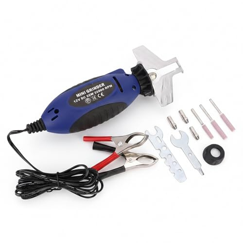 SustVita Electric Chainsaw Sharpener Kit, 12V Mini Fishtail Clip Chainsaw Grinder, Chain Saw File Grinder