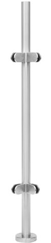 316 Stainless Steel Balustrade End Post – 110cm High with Glass/Stone Clamps (10-12mm Thickness), 80kg Load Capacity for Stairs, Balcony & Pool (43.3in Height)