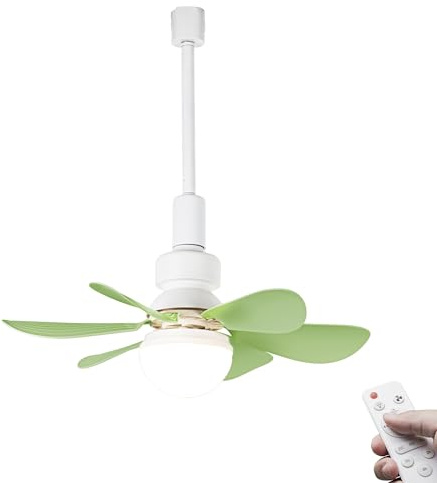FSLiving Ventilatore da tavolo silenzioso per sistema binario con telecomando, diametro 50 cm, ventilatore verde silenzioso per casa in camera da letto -Ventilatore a soffitto silenzioso 1 confezione