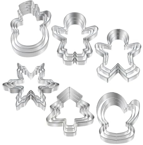 Cortador De Galletas De Metal 18 Piezas Molde De Sello Navideño