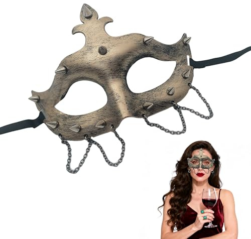 XCSJ Demi-masque Steampunk, avec engrenages, masque steampunk, masque fantôme de l'opéra, accessoires steampunk pour Halloween, carnaval, fantôme de l'opéra, fête à thème, femme, homme