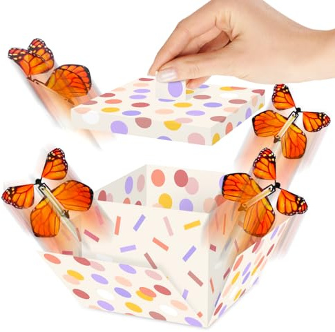 FETTIPOP Schmetterlings Explosion Geschenkbox DIY (Nude-Farbe), Überraschung Geld Geschenkverpackung