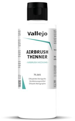 Vallejo Diluente per Aerografo 200 Ml, Diluente per Pitture Acriliche, Ottimizza il Colore senza Perdere Qualità, Ideale per Modellismo e Arte