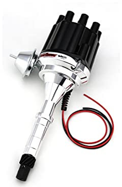Pertronix D7160700 Flame-Thrower Vacuum Advance Black Cap Billet Electronic Distributor with Ignitor III Technology for AMC V8