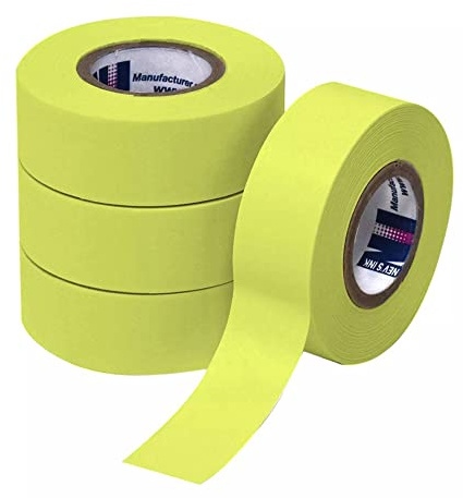 Nev's Ink TC-75-Chart Label Tape, 3/4 Width, 500 Length, Chartreuse Color (Case of 16)