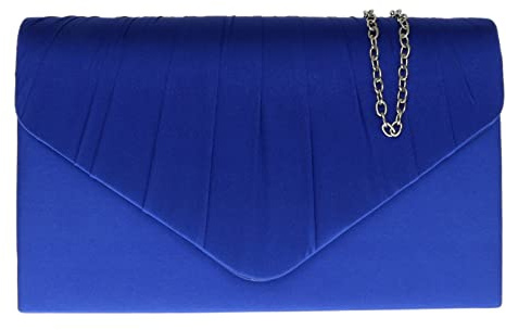 Girly Handbags Plissee-Clutch aus Satin Königsblau