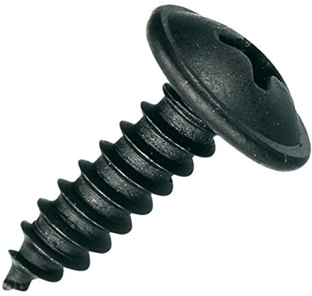 Blechschrauben Flachkopf mit Scheibe Kreuzschlitz schwarz verzinkt Auswahl: 3,9 x 25 mm, 30 Stück