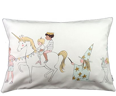 Kleines Kuschelkissen Einhorn Drache Kinder weiss - 30 cm x 20 cm - bettina bruder®