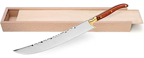 XuSha Champagne Saber Champagne Sword Wine Knife Bottle Opener Red Wood Handle with Wooden Box
