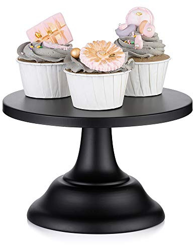 NUPTIO Schwarz Tortenständer Hochzeit Dessert Cupcake 20cm Runde Kuchen Steht für Geburtstagsfeier Hochzeitstag Babyparty, Cupcake Ständer Cake Stand Tortenständer für Weihnachten Dekoration