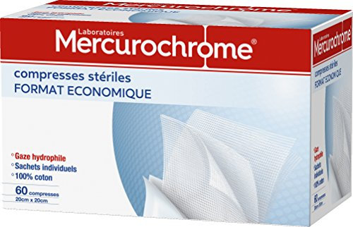 Mercurochrome Kompressen, steril, 5 cm x 5 cm, 60 Stück – 2 Stück
