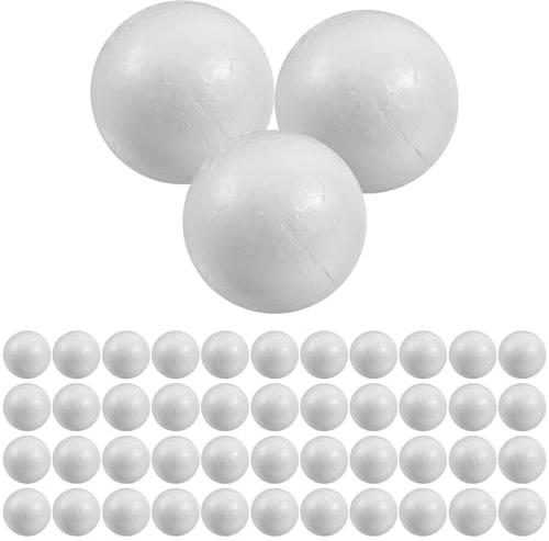 EXCEART 100 Stück Bastelschaumkugeln, weiß, Bastelschaum, runde Kugeln, Schaumstoffkugeln, 2 cm