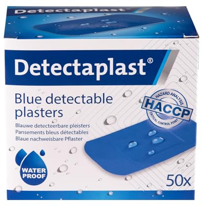 Detectaplast Cerotti impermeabili universali per la manipolazione degli alimenti, 50 x 72 mm, 50 pezzi