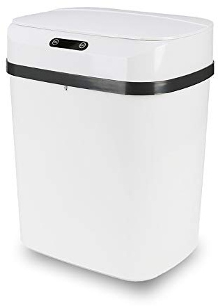 RAYPOW Cubo de Basura con Sensor Automático · Papelera Inteligente de 13 Litros para Cocina, Dormitorio, Baño y Oficina · Color Gris