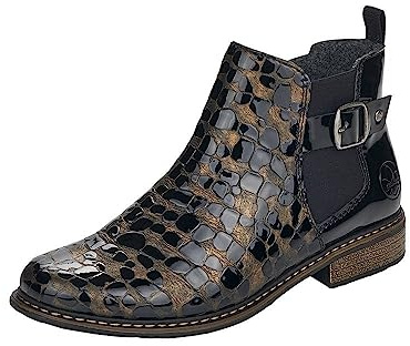 Rieker Dam Z4965-90 Lando Chelsea-stil stövlar, Svart, 38 EU