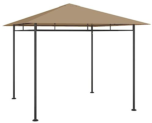 vidaXL Cenador Lateral Pérgola Jardín Patio Terraza Toldo Sombrilla Parasol Tienda Carpa Marquesina Desmontable Gris Taupé 3x3x2,7 m 180 g/m²