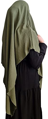 Yaqeen Khimar Langer Hijab für Muslima, Einteiler, weicher Kreppstoff, Kopftuch, Material, Chadors, Arabien, islamisches Gebetskleid, muslimische Schals, Körperabdeckung