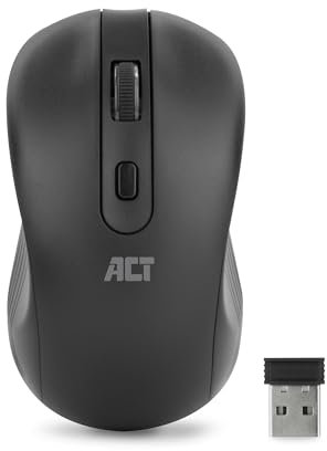 ACT Souris sans Fil Capteur Optique - 1000 DPI - Récepteur USB 2.4Ghz - Poignée de Pouce - Gaucher et droitier - Léger - AC5105