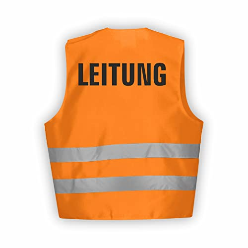 Fassbender-Druck WARNWESTEN - Sicherheitsweste GELB Warnweste nach EN ISO 20471 zertifiziert - Warn Weste LEITUNG - Unisex mit hochwertigem Reflektorstreifen
