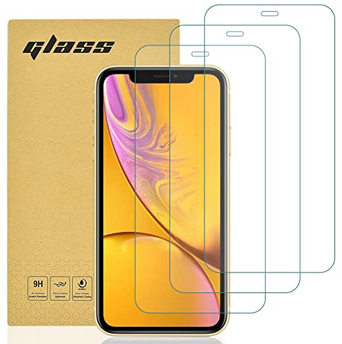 gueche 3 Pezzi, Vetro Temperato per iPhone XR e iPhone 11, Pellicola Prottetiva Anti Graffio, Anti-Impronte, Senza Bolle, Durezza 9H, 0,3mm Ultra Trasparente