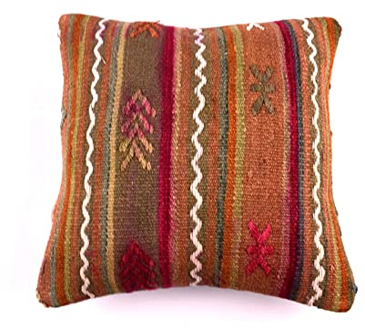 kelim kissen 40x40 cm handgefertigt kelim kissenbezug orientalische kissen kopfkissen viereckig dekorative bohemian kissenhülle dekokissen sofakissen zierkissen code 4496
