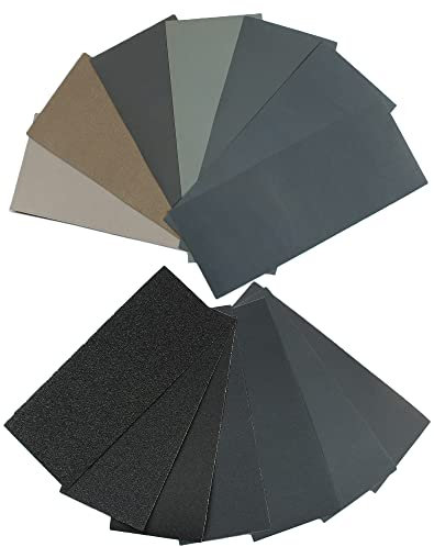 14-Sheets Sandpaper (60 to 10000 Grit), 9x3.6Inch Wet and Dry Sandpaper for Wood, Walls, Metal, Jewel, High Grit Sand Paper for Surface Polishing