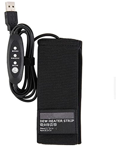 Lens Defogging Heater Condensation Prevention Lens Warmerm, USB Dew Heating Strip With 3 Heat Settings Temperature Controller For Camera Lens Telescope Eyepiece, Dew Remover Warmer For Lens