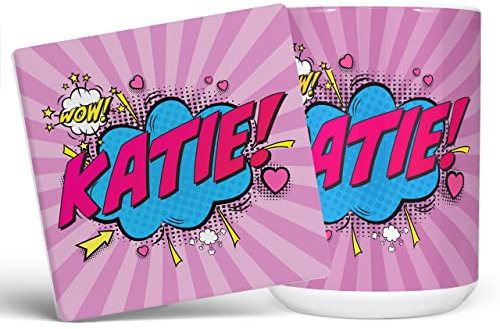 Mug Monster Taza con nombre personalizado, regalo personalizado con texto Taza de café de cerámica, regalo para hombres o mujeres, taza extra grande y gigante disponible, taza blanca y posavasos