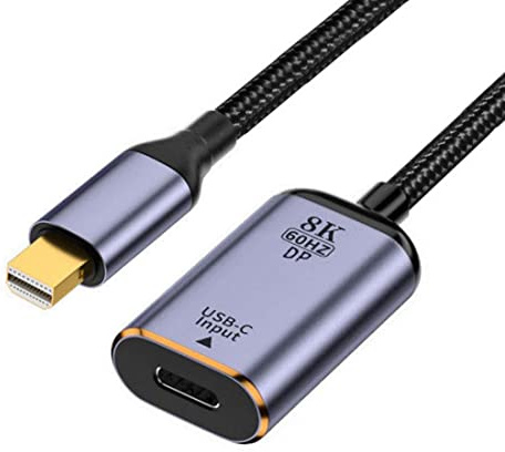 chenyang Câble USB C vers Mini Displayport, entrée USB de type C femelle vers mini Displayport 1.4 mâle, câble HDTV 8K @ 60 Hz 4K @ 120 Hz pour tablette, téléphone, ordinateur portable