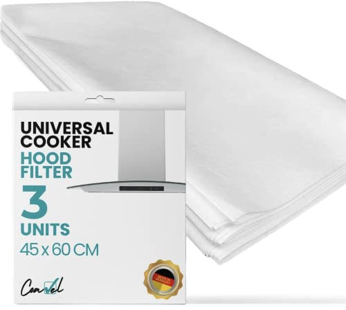 COAVEL 3 Filtros universales para campana extractora Filtros de papel 45 x 60 cm adaptables a cualquier campana de cocina. Filtro antigrasa de 1 mm de espesor.