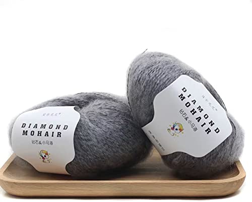 ISAKEN 2 stycken ullnystan mohairull stickylle flerfärgad 25 g ull för stickning tillbehör garn för stickning för virkning mjukt mohairullgarn